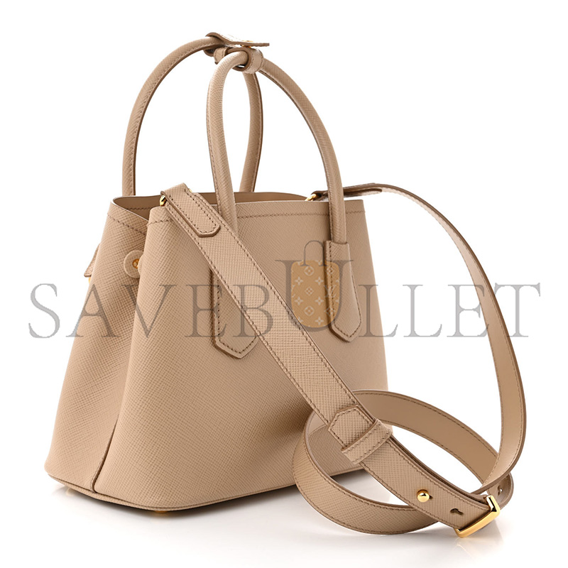 Pra*a saffiano cuir mini double bag cammeo 1bg443 (25*18.5*12.5cm)